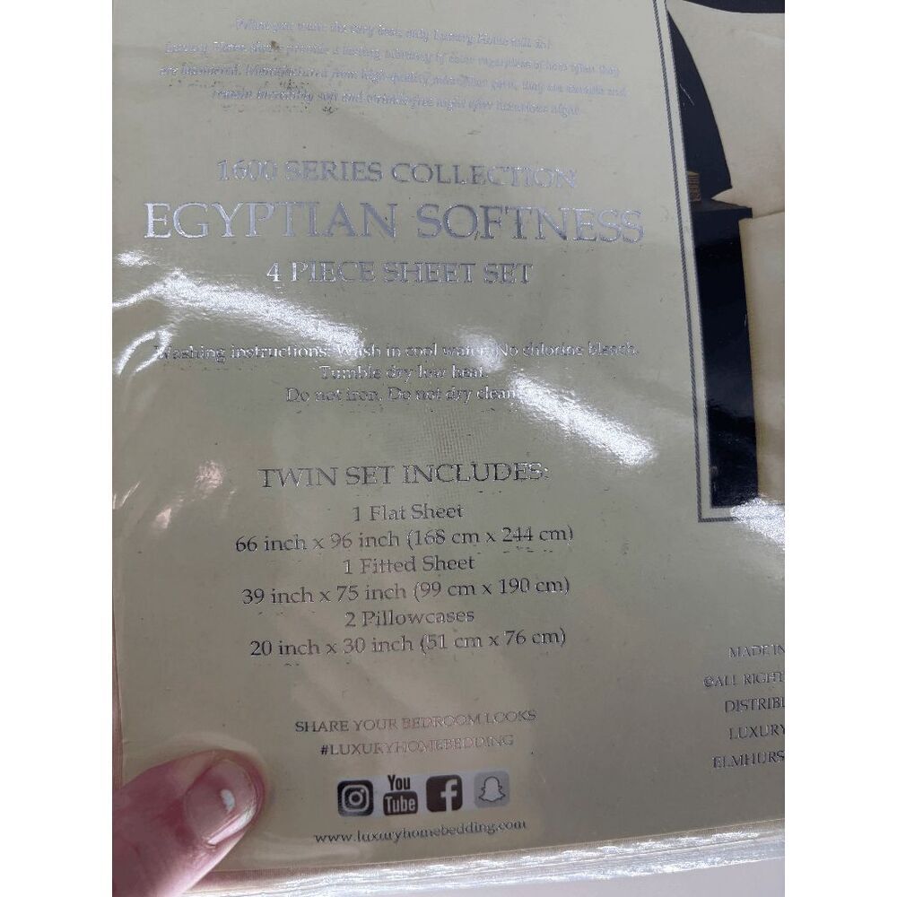 New LUXURY HOME 1600 Series Collection Egyptian Softness 4 Piece Sheet Set Twin - Picture 5 of 6